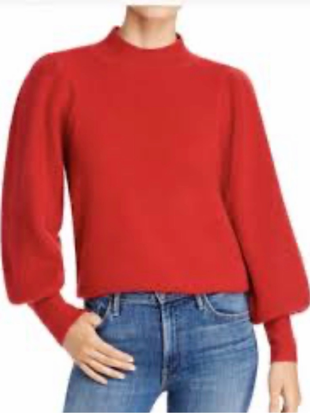 French Connection Babysoft Collection Orange/ Red Crewneck with balloon sleeves